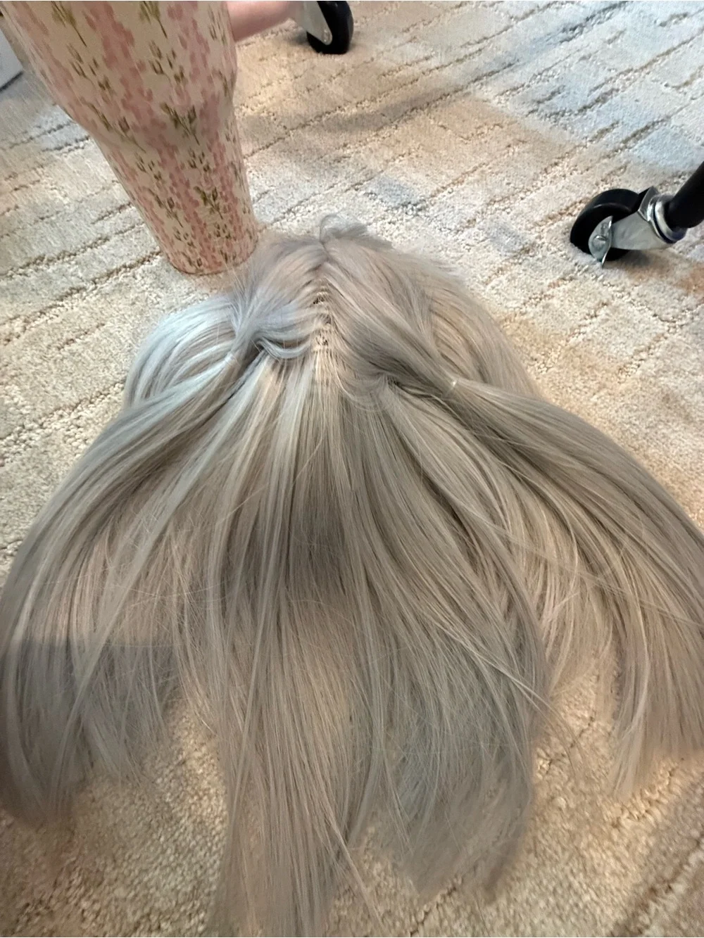 Silver Straight Bob Wig with Blunt Fringe